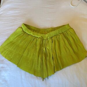 Free People Lime Green Elastic Skirt